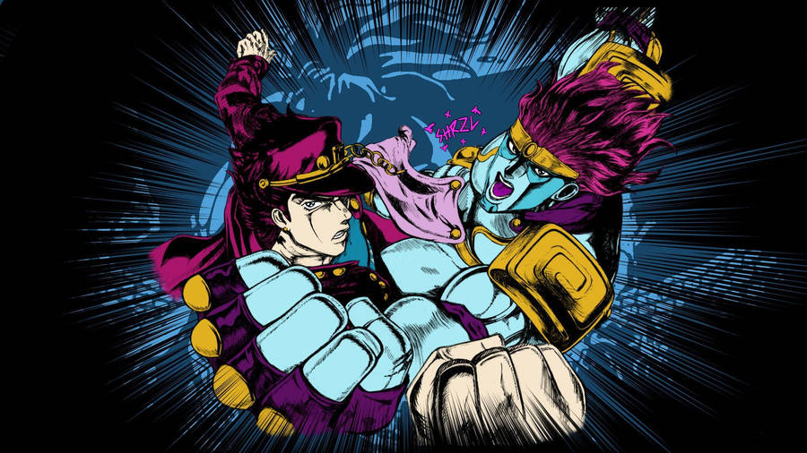 Jotaro And Star Platinum's Strength Wallpaper