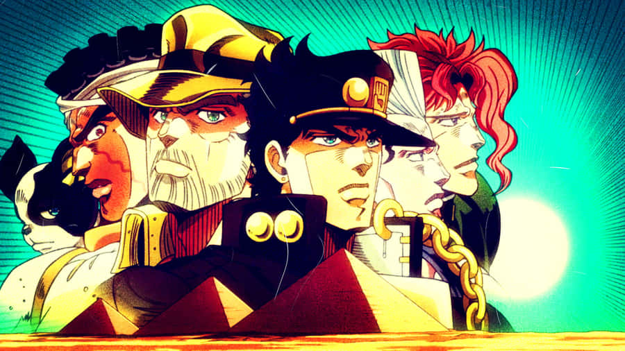 Jotaro Kujo Posing Confidently In An Action-packed Scene Wallpaper