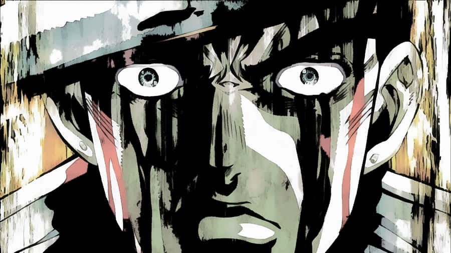 Jotaro Kujo Stands Tall And Strong In This High-resolution Wallpaper. Jojo's Bizarre Adventure Comes To Life On Your Desktop With This Exceptional Piece Of Fan Art. Wallpaper