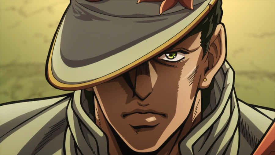 Jotaro Kujo Strikes A Confident Pose In 1920x1080 Hd Wallpaper Wallpaper