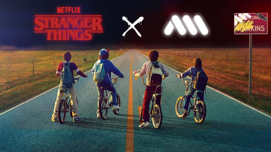 Joy And Eleven Enjoy A Ride On The Stranger Things Bike Wallpaper