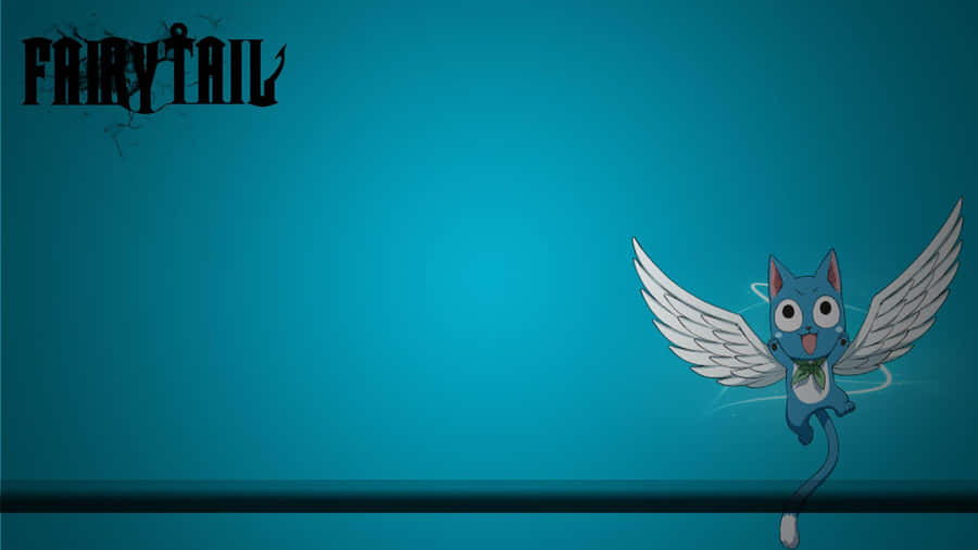 Joyful Fairy Tail Happy Soaring Through The Skies Wallpaper