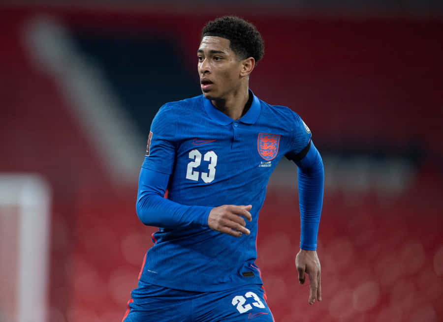 Jude Bellingham England Kit Action Shot Wallpaper