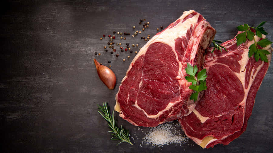 Juicy And Tender Red Meat Steak Wallpaper