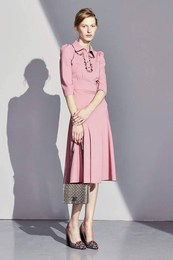 Julia Nobis Pink Dress Wallpaper