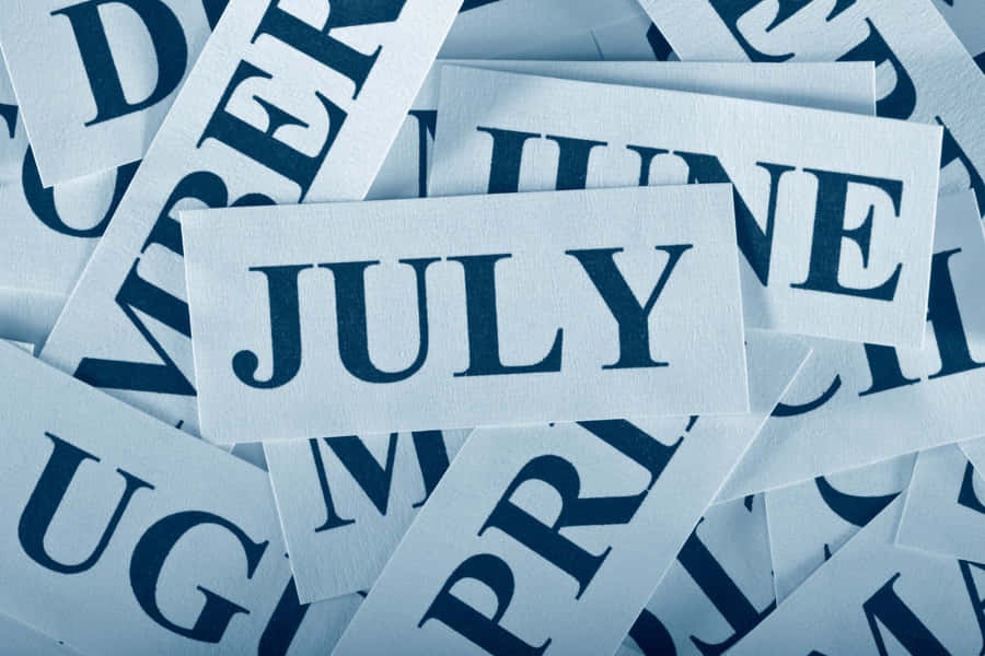 July Month Cards Scattered Wallpaper