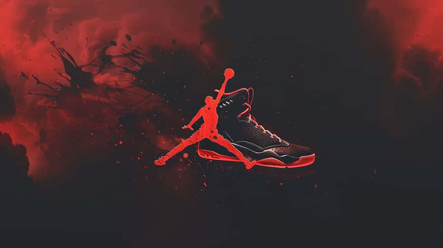 Jumpman Sneaker Artistic Background Wallpaper