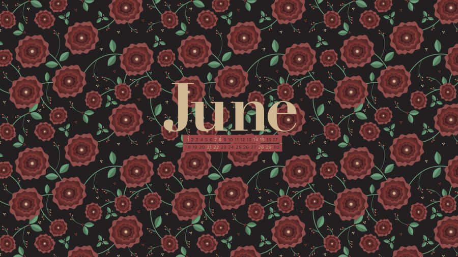 June Floral Desktop Calendar Wallpaper Wallpaper