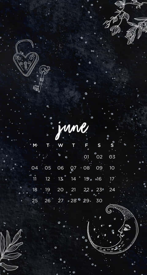 June Night Sky Calendar Aesthetic.jpg Wallpaper