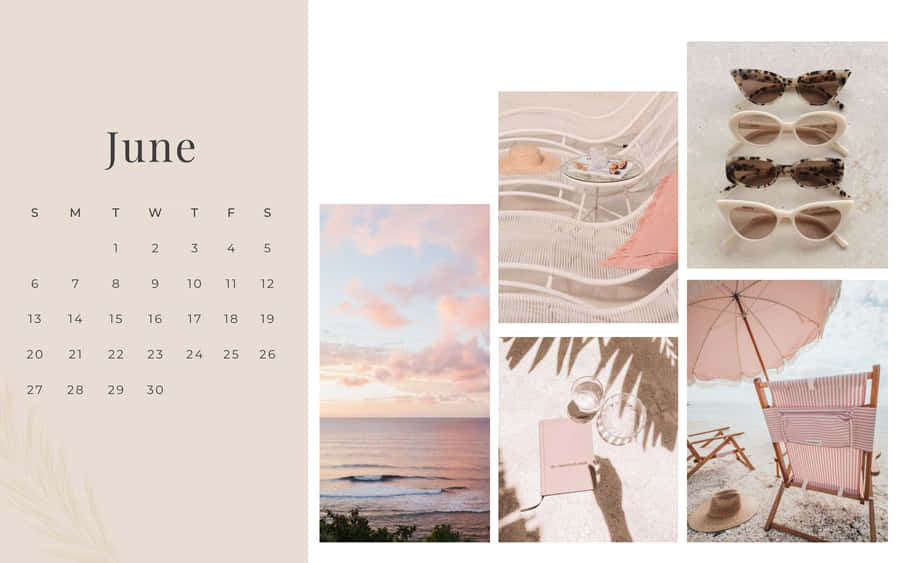 June Summer Aesthetic Calendar2023 Wallpaper