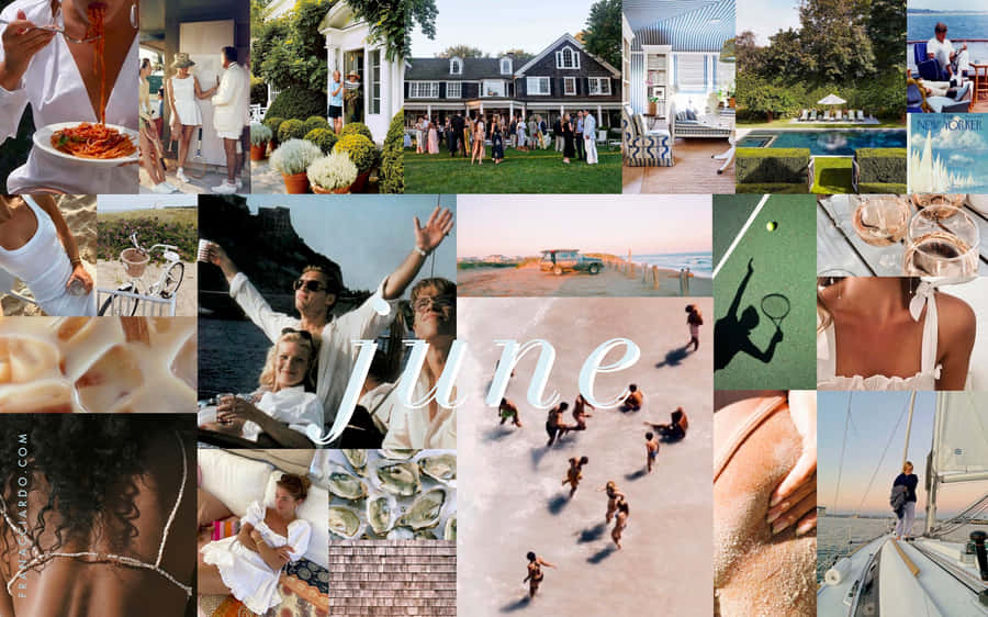 June Summer Collage Aesthetic.jpg Wallpaper
