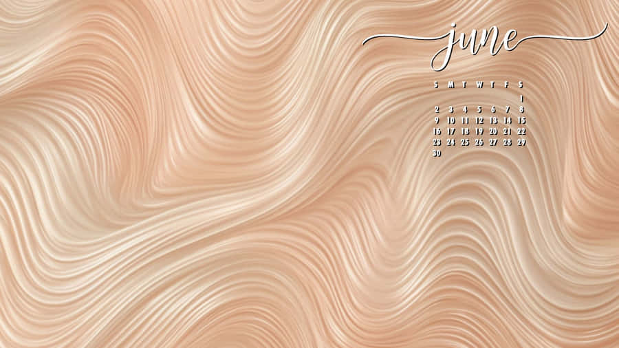 June Wavy Sand Aesthetic Calendar Background Wallpaper