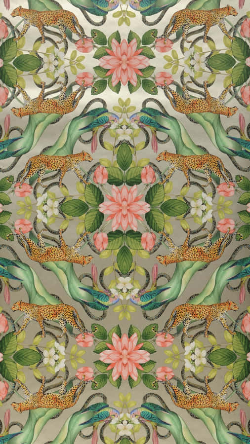 Jungle Print Floral Harmony Wallpaper