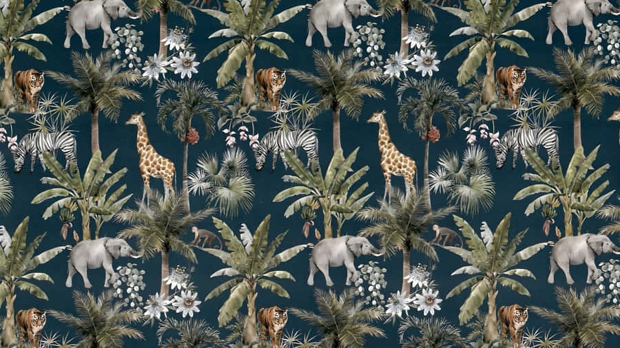 Jungle Print Pattern Wallpaper
