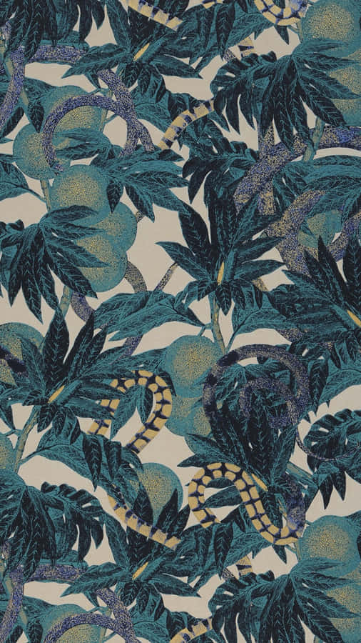 Jungle Print With Snakes Wallpaper