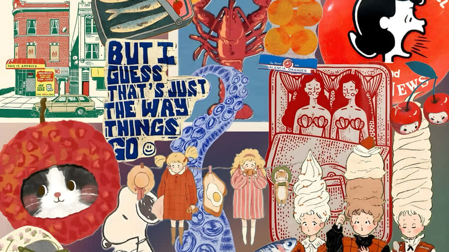 Junk Art Collage Wallpaper