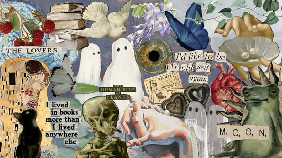 Junk Collage Art Wallpaper