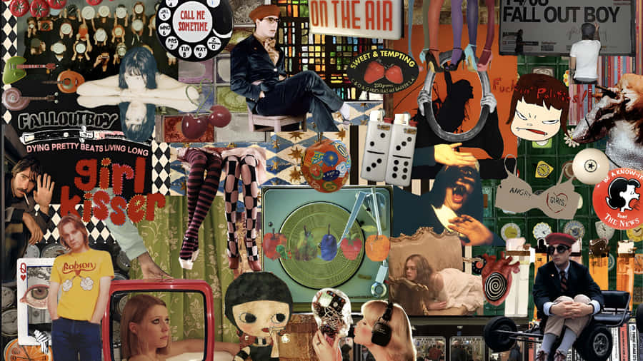 Junk Collage Art Wallpaper