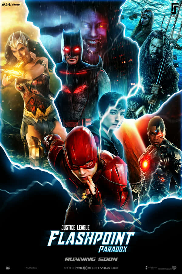 Justice League The Flashpoint Paradox Movie Poster Featuring Barry Allen And Thomas Wayne. Wallpaper