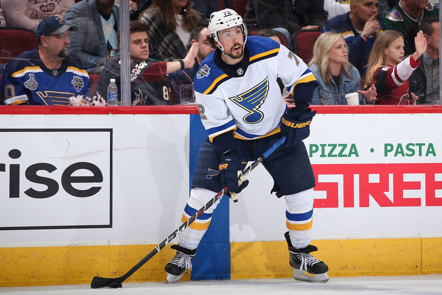 Justin Faulk With Hockey Stick Wallpaper