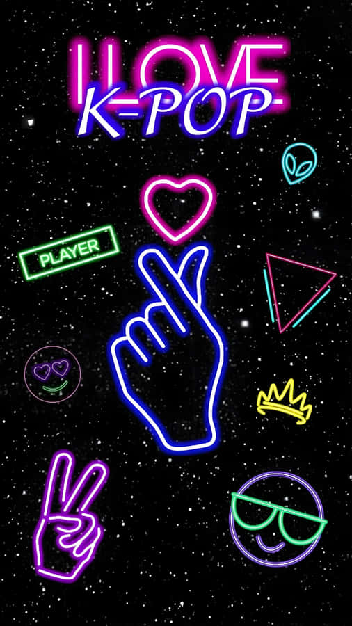 K Pop Love Neon Signs Wallpaper