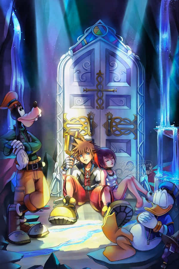 Kairi From Kingdom Hearts Wielding Her Keyblade Wallpaper