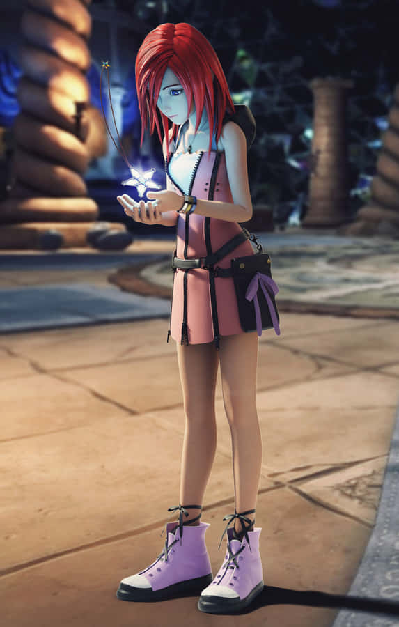 Kairi With Ocean Background In Kingdom Hearts Wallpaper