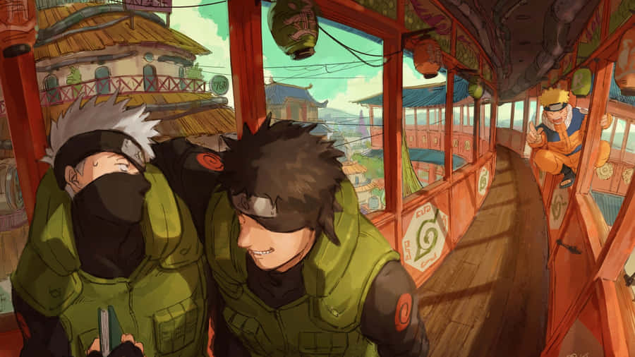 Kakashi Hatake And Tobi Face Off In Intense Battle Wallpaper