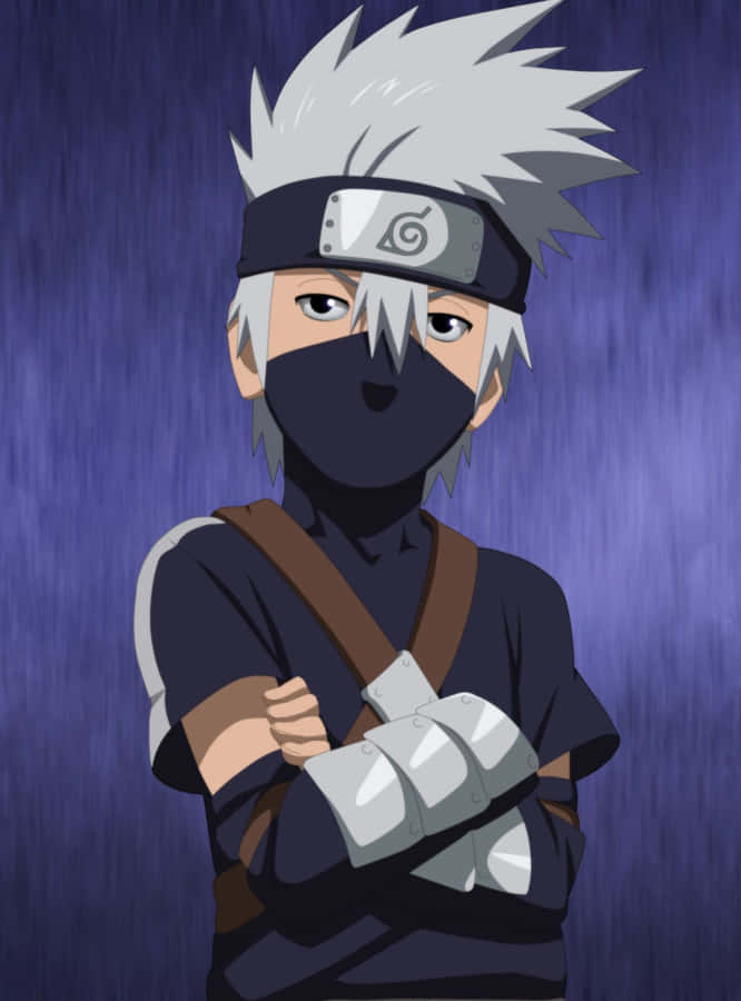 Kakashi Hatake Kid Purple Background Wallpaper