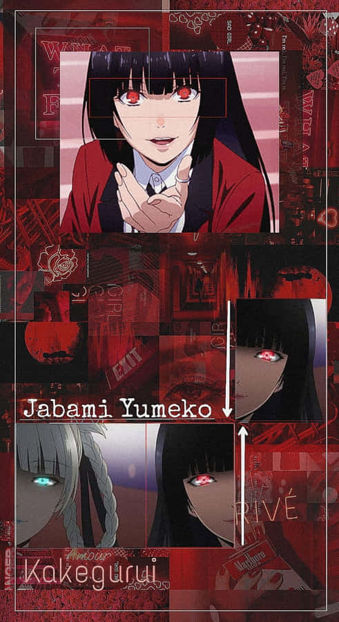 Kakegurui Yumeko Character Collage Wallpaper