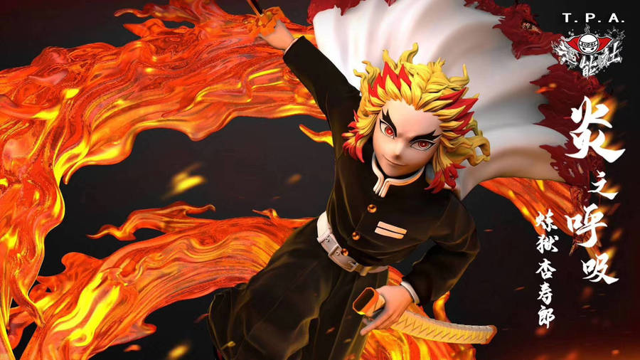 Kamado Tanjiro Makes His Way To Fight Against The Demon Slayer Corps In Rengoku: The Flame Hashira Wallpaper