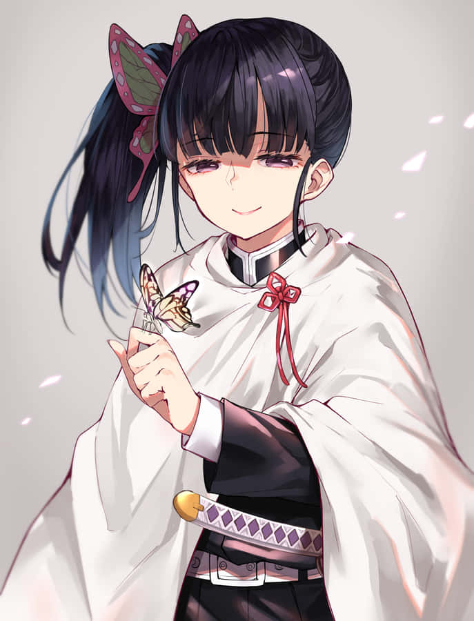 Kanao Tsuyuri - A Loyal And Brave Warrior From Demon Slayer Wallpaper