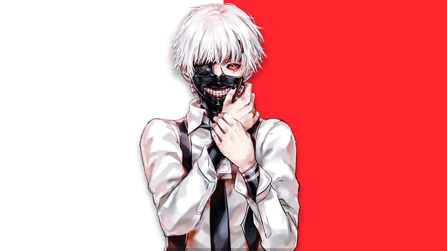 Kaneki Ken Sporting His Iconic Mask Wallpaper