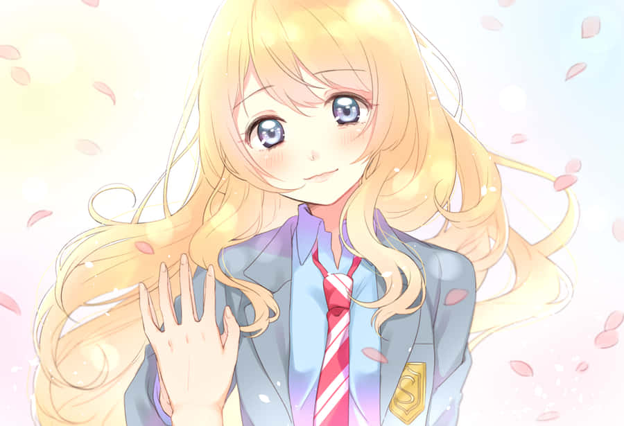 Kaori Miyazono Anime Smile Wallpaper