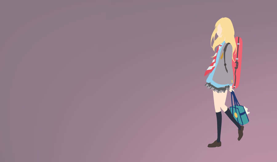 Kaori Miyazono Schoolgirl Outfit Wallpaper