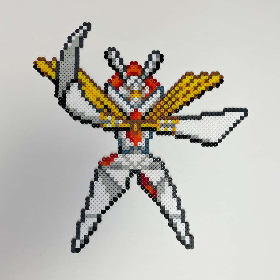 Kartana Pixel Art On White Background Wallpaper