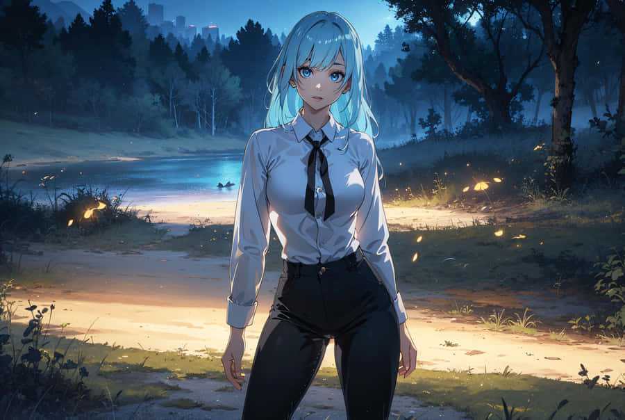 Kasumi Miwa Anime Night Scene Wallpaper