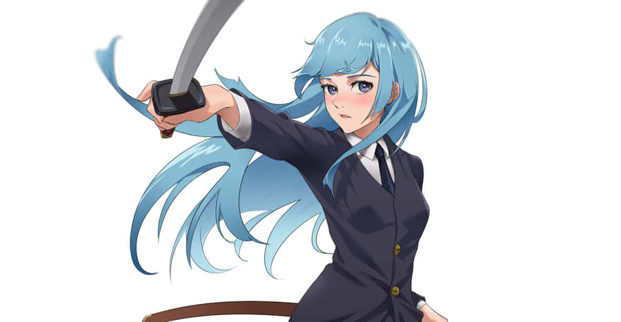 Kasumi Miwa Anime Sword Action Wallpaper