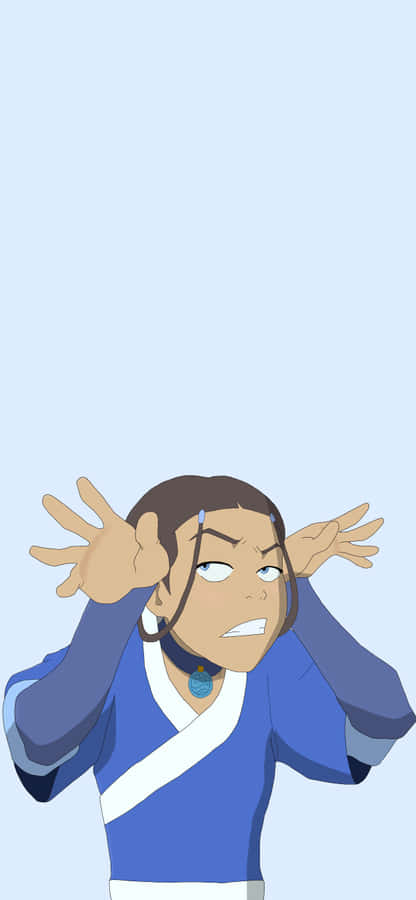 Katara_ Animated_ Character_ Frustration Wallpaper