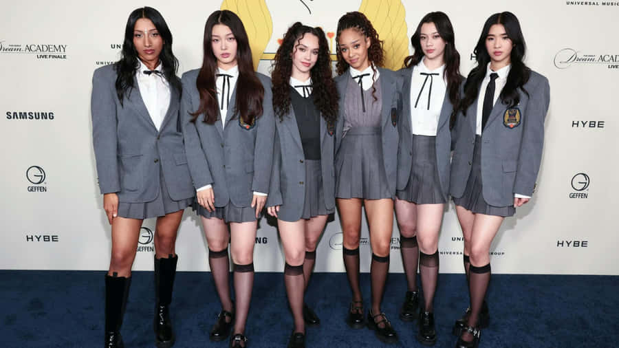 Katseye Female Group Formal Uniforms Wallpaper