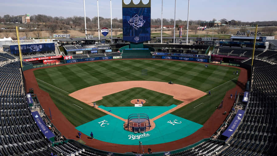 Kauffman Stadium Baseball Field Wallpaper