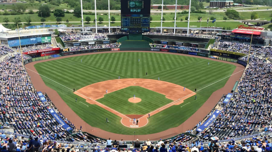 Kauffman Stadium Baseball View Wallpaper