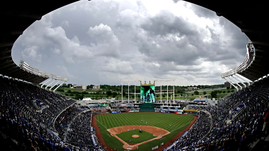 Kauffman Stadium Baseball View Wallpaper