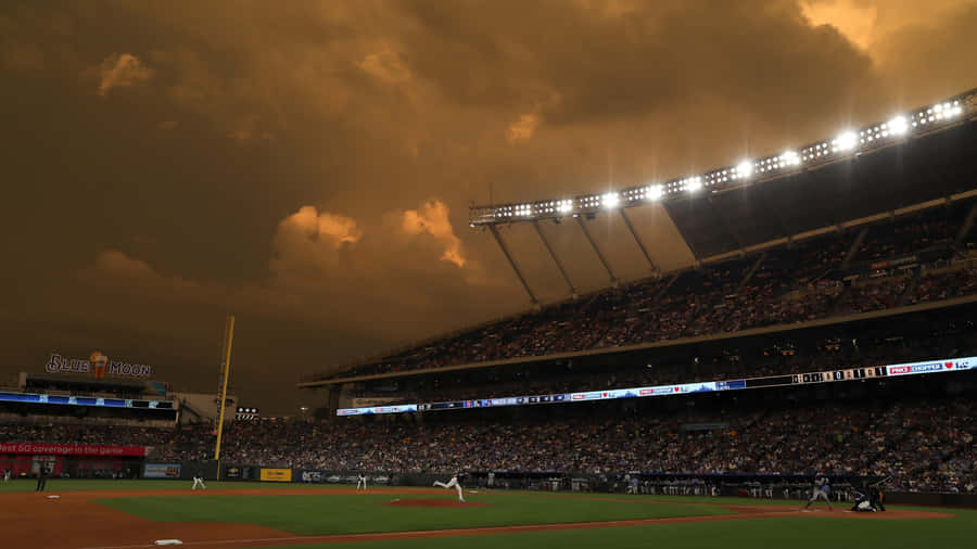 Kauffman Stadium Evening Game Wallpaper