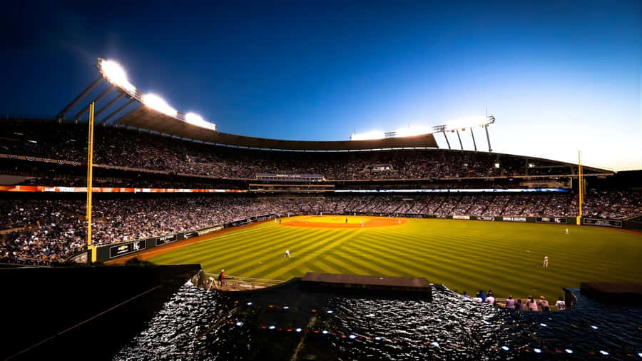 Kauffman Stadium Night Game Wallpaper