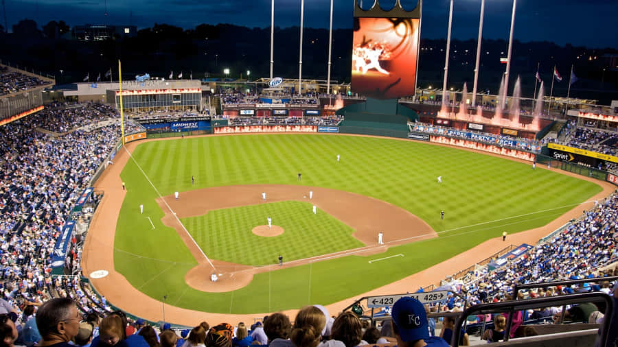 Kauffman Stadium Night Game Wallpaper