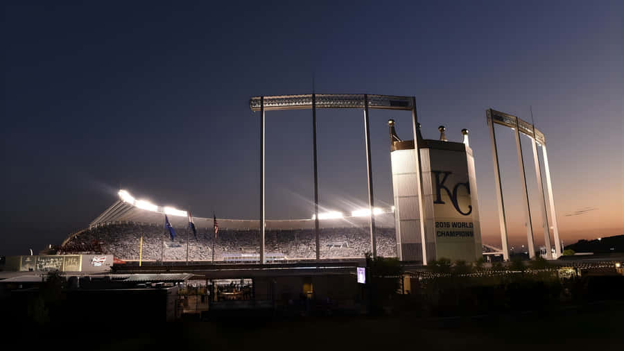 Kauffman Stadium Night View Wallpaper