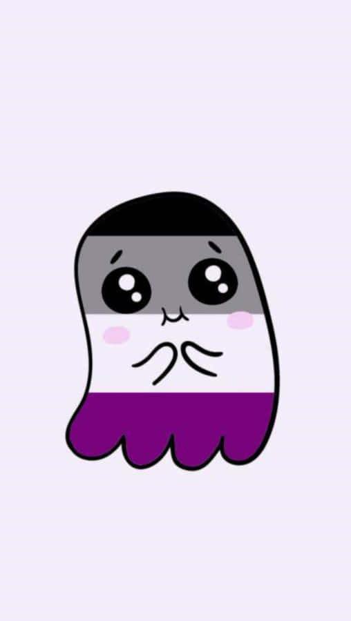 Kawaii Asexual Ghost Pastel Purple Wallpaper