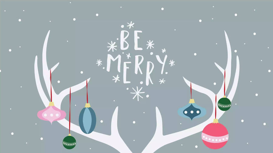 Kawaii Christmas Hanging Balls Wallpaper