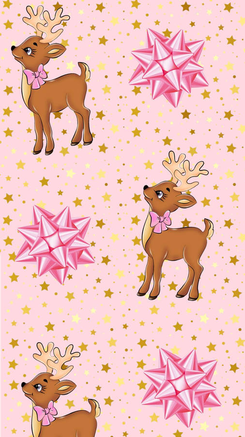 Kawaii Christmas Looking Up Dears Wallpaper